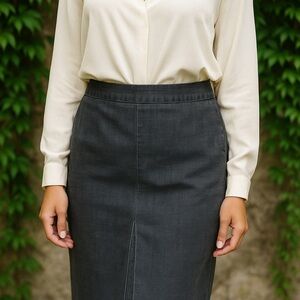 KATE SPADE SATURDAY Garment Washed Linen Layover Skirt, 6